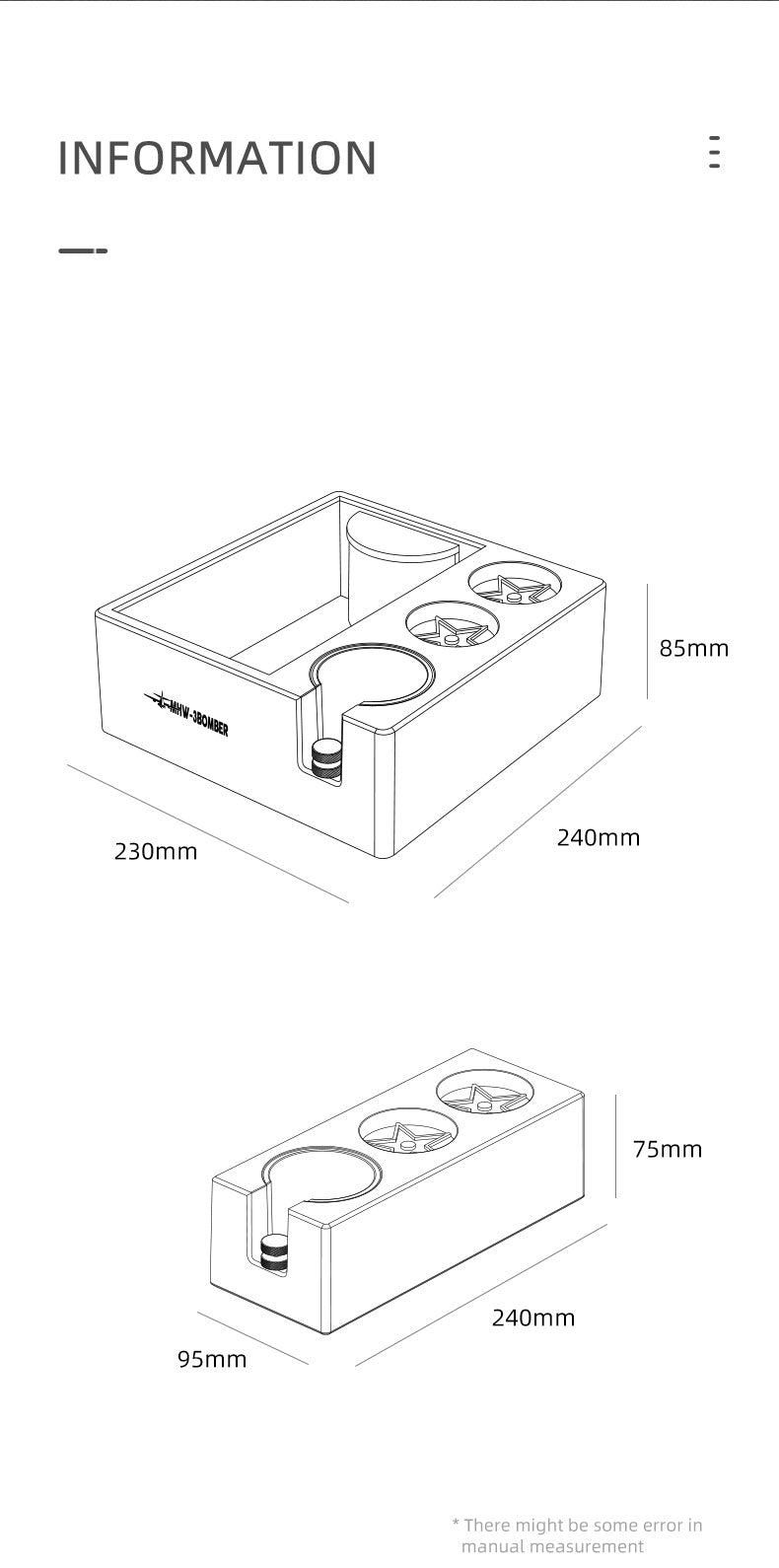 MHW-3Bomber Knock Box ABS Multifuncional 51-54mm - imagen 2